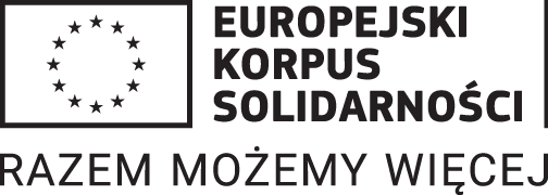 Logo Europejskiego Korpusu Solidarności z hasłem "Razem możemy więcej"