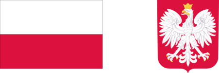 Biało-czerwona flaga Polski i godło Polski
